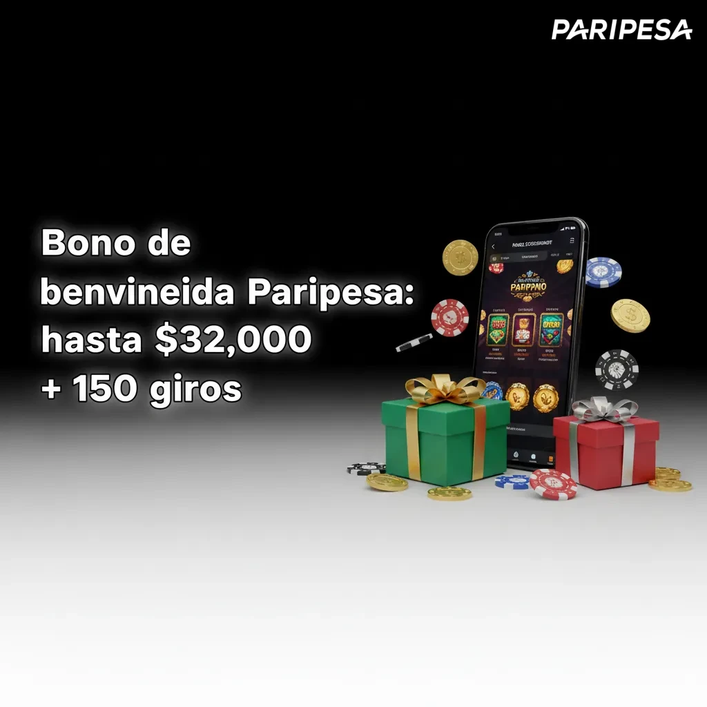 Banner de bienvenida Paripesa: 100% hasta 32,000 MXN + 150 giros gratis. Para casino o apuestas deportivas.