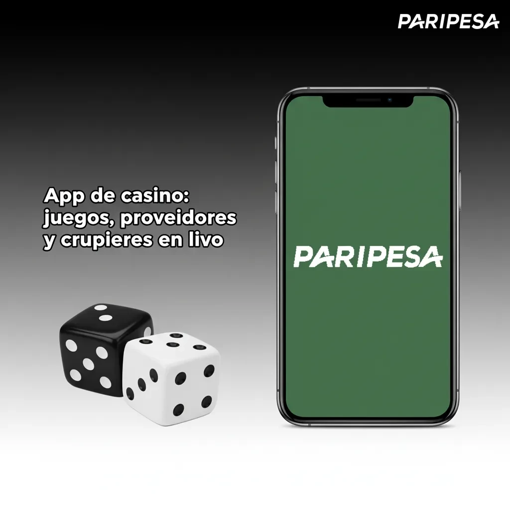 Pantalla de app de casino con ruleta, blackjack, baccarat y slots; crupieres en vivo en español y promos destacadas.