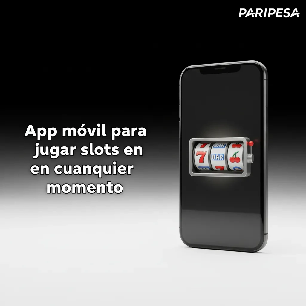 App Paripesa en smartphone con pantalla de slots, ajuste de apuesta, giros automáticos, saldo y botones de depósito y retiro