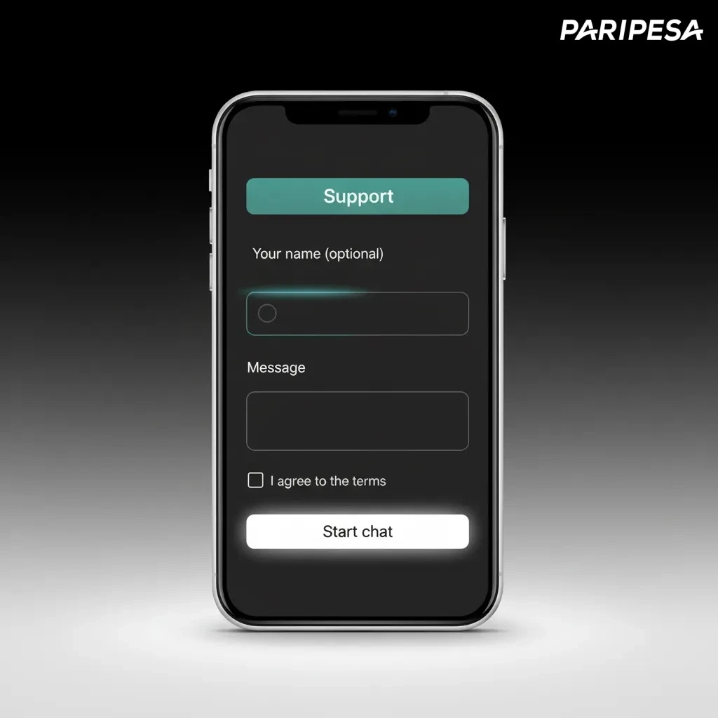 Atención al cliente en español 24/7 en iPhone: chat, correo, centro de ayuda y formulario de contacto.
