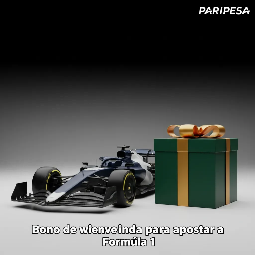 Banner de bono 100% de bienvenida para apostar a Fórmula 1 en Paripesa; hasta $3,000 MXN, rollover 5x y cuota mínima 1.50.