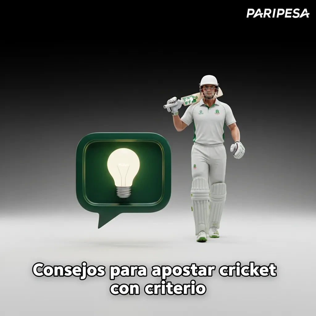 Infografía con tips para apostar al cricket: forma reciente, clima y pitch, sorteo, gestión de banca y mercados; México.