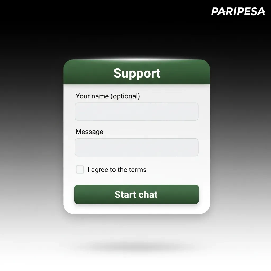 Soporte al cliente 24/7 en español con chat en vivo, correo soporte@paripesa.com, formulario y sección Preguntas Frecuentes