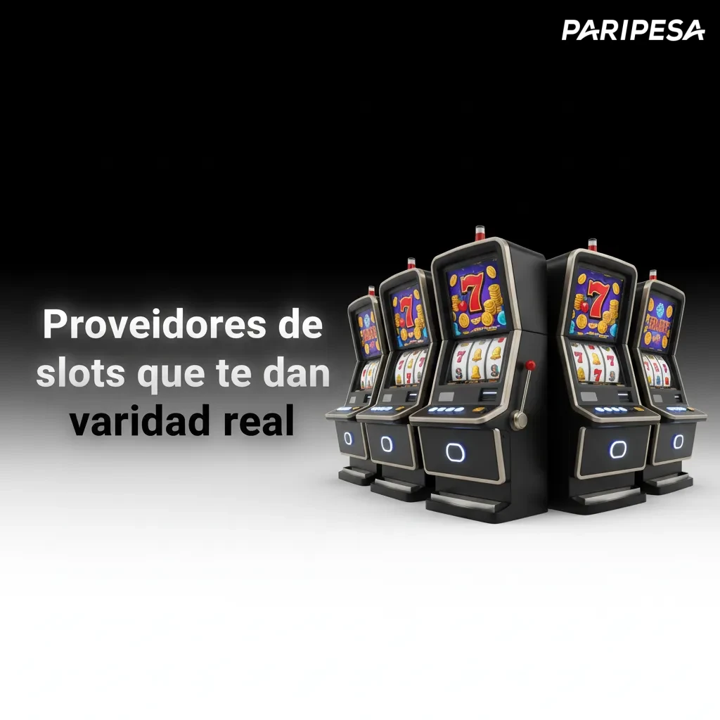 Collage de logos de proveedores de slots en Paripesa: 120 proveedores, con Pragmatic Play, NetEnt, Play'n GO y más.