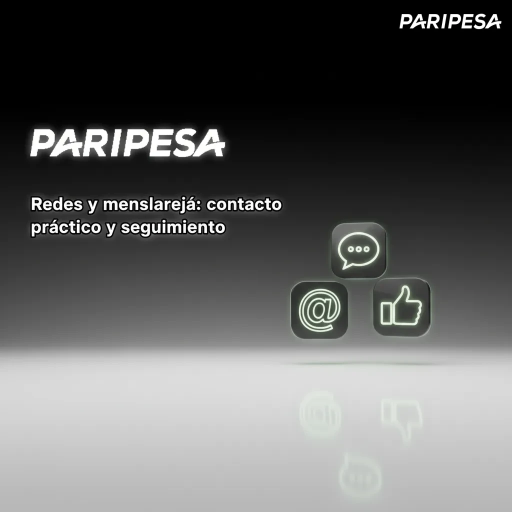Iconos de WhatsApp, Telegram, Facebook y X; guía: seguimiento, respuesta 1–12 h y seguridad: no datos ni contraseñas.
