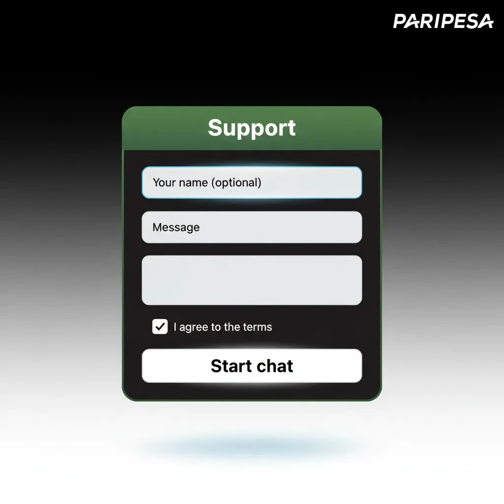 Soporte para usuarios de escritorio: chat en vivo 24/7, formulario, correo, centro de ayuda y redes sociales.