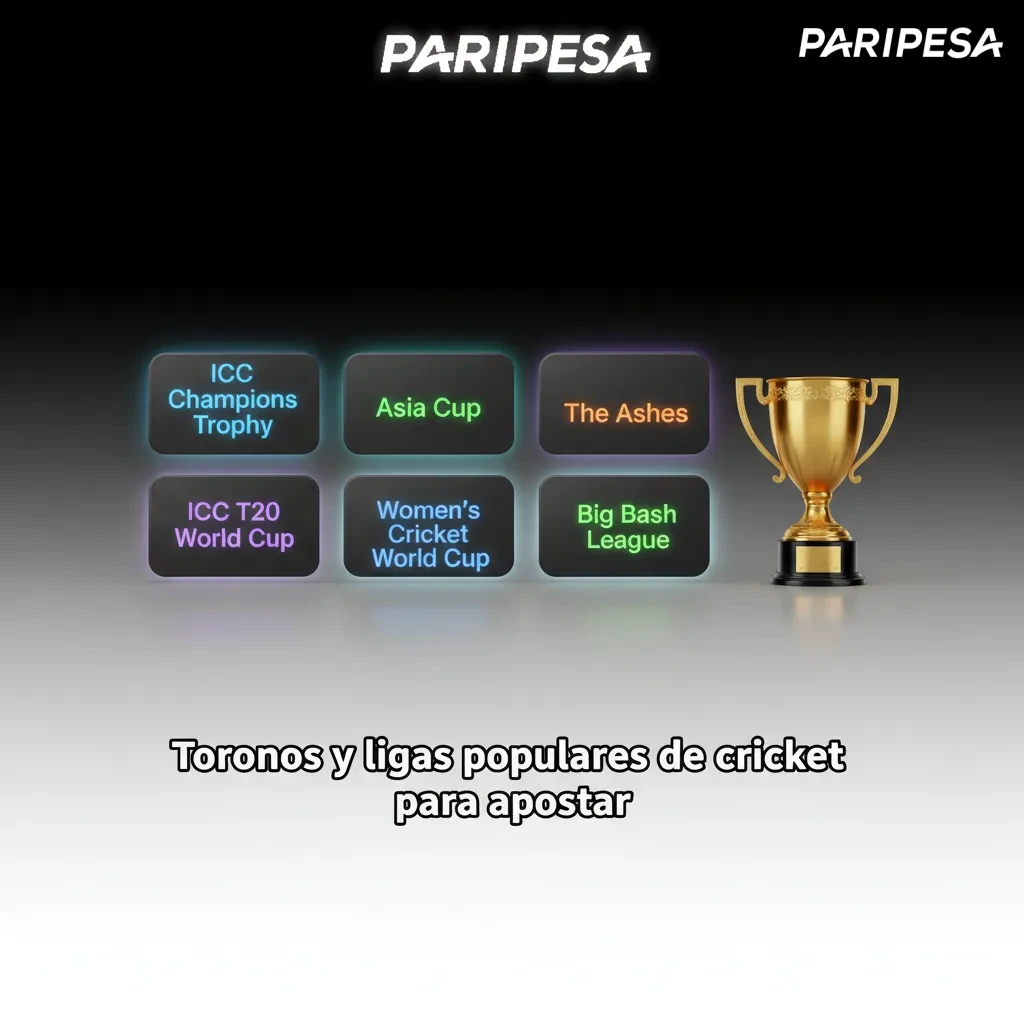 Gráfico de apuestas de cricket con Copa del Mundo, T20, The Ashes e IPL; mercados en vivo/previos y estadísticas para México.