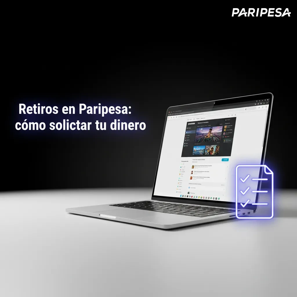 Interfaz de Retiros en Paripesa: elegir método compatible, ingresar monto y límites, confirmar y seguir en Historial.