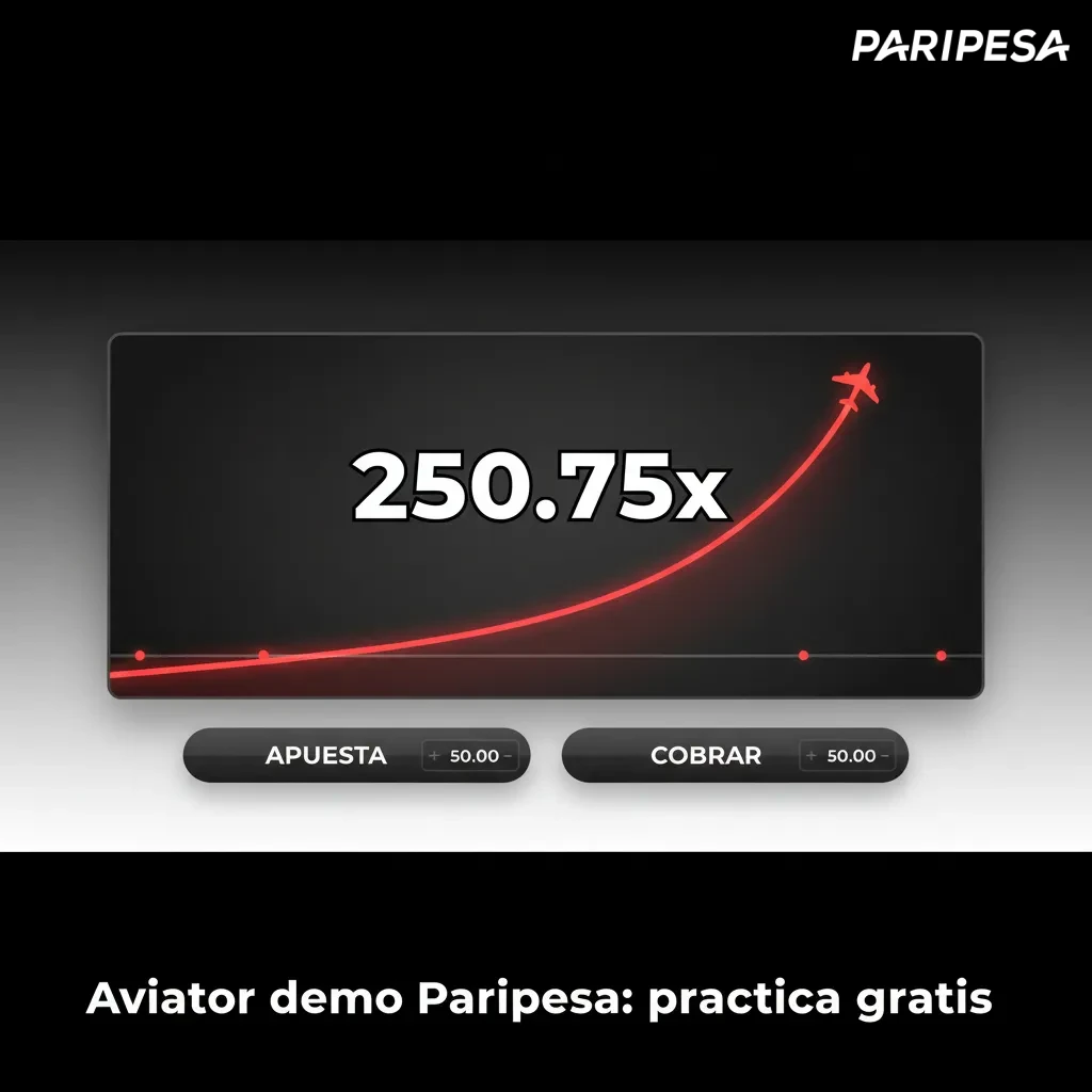 Interfaz del modo demo de Aviator en Paripesa: avión ascendiendo, multiplicador en vivo y saldo virtual para practicar.