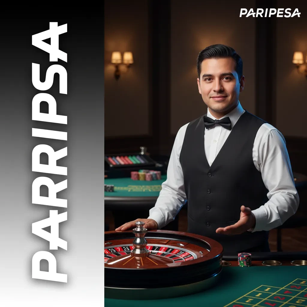 Interfaz de Live Casino en Paripesa con crupier en vivo, chat y mesas HD de ruleta, blackjack, baccarat y game shows.