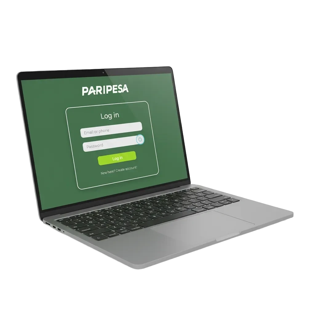 Laptop y móvil con pantalla de inicio de sesión de Paripesa en México; acceso rápido con correo/teléfono/ID y seguridad 2FA.