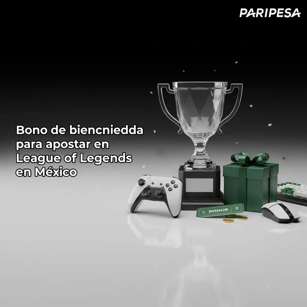 Banner de bono LoL en México: 100% hasta 32,000 MXN + 150 giros; pasos de registro, verificación y primer depósito.