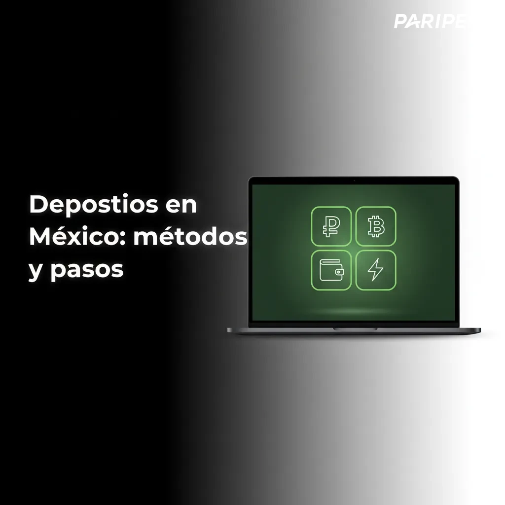 Infografía de depósitos en México: tarjeta, SPEI, billetera o cripto, pasos para ingresar MXN y confirmar saldo.
