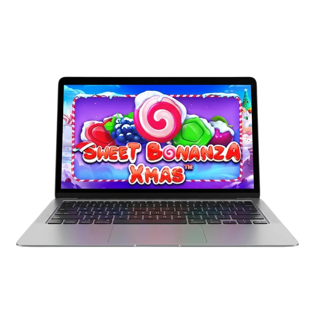 Sweet Bonanza Xmas slot game interface showing festive Christmas-themed symbols and reels on Paripesa casino platform