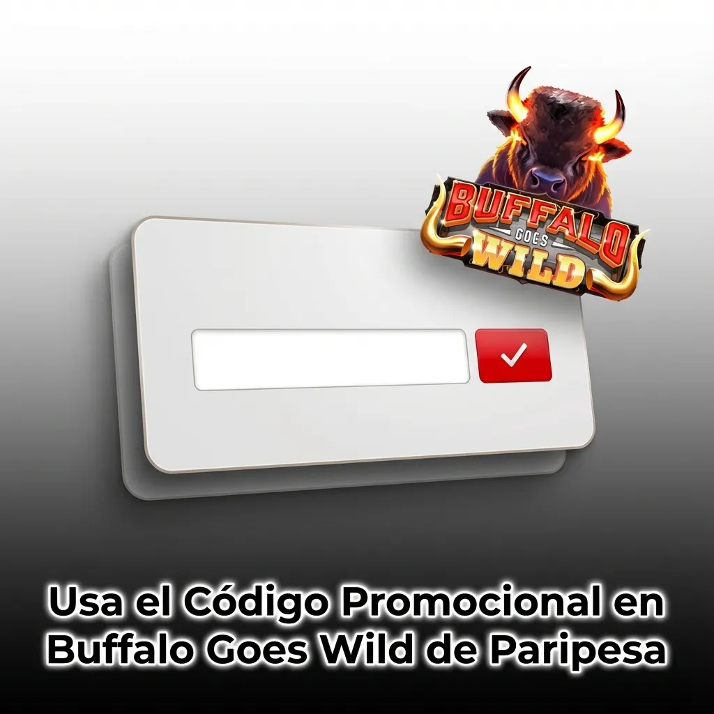 Jugador ingresando código CASINOMX en Paripesa para activar bonificación en Buffalo Goes Wild