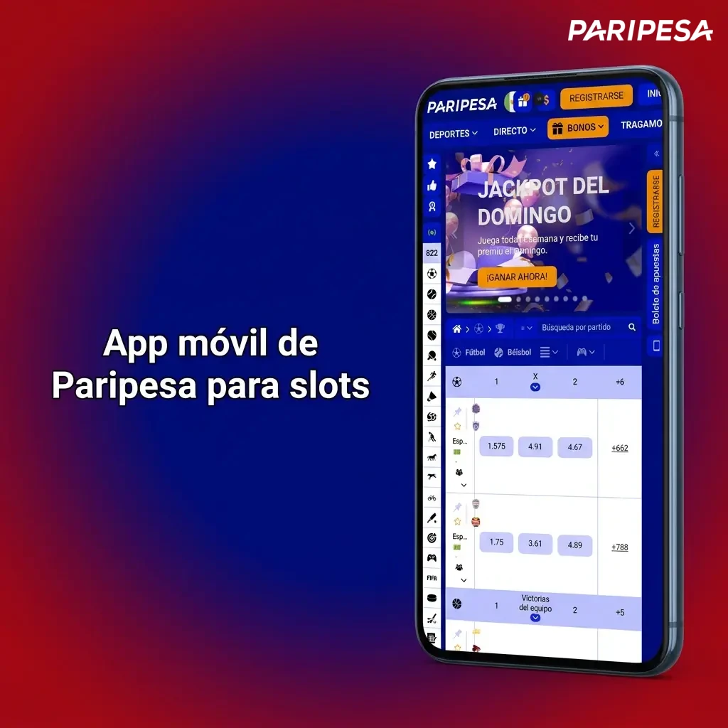 App móvil de Paripesa para slots
