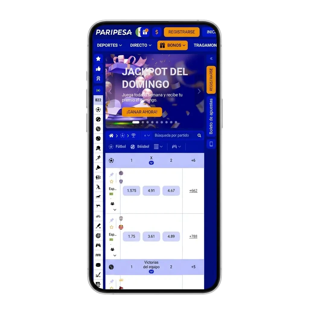 Descarga la app iOS de Paripesa en México para apuestas deportivas y casino con bonos de bienvenida.