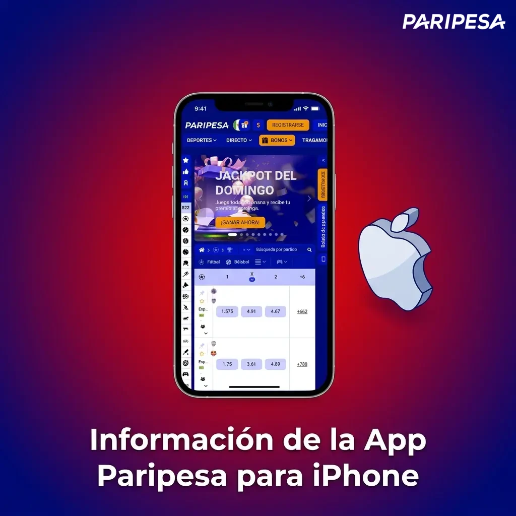 Información y requisitos de sistema de la app de apuestas Paripesa para iPhone y iPad.