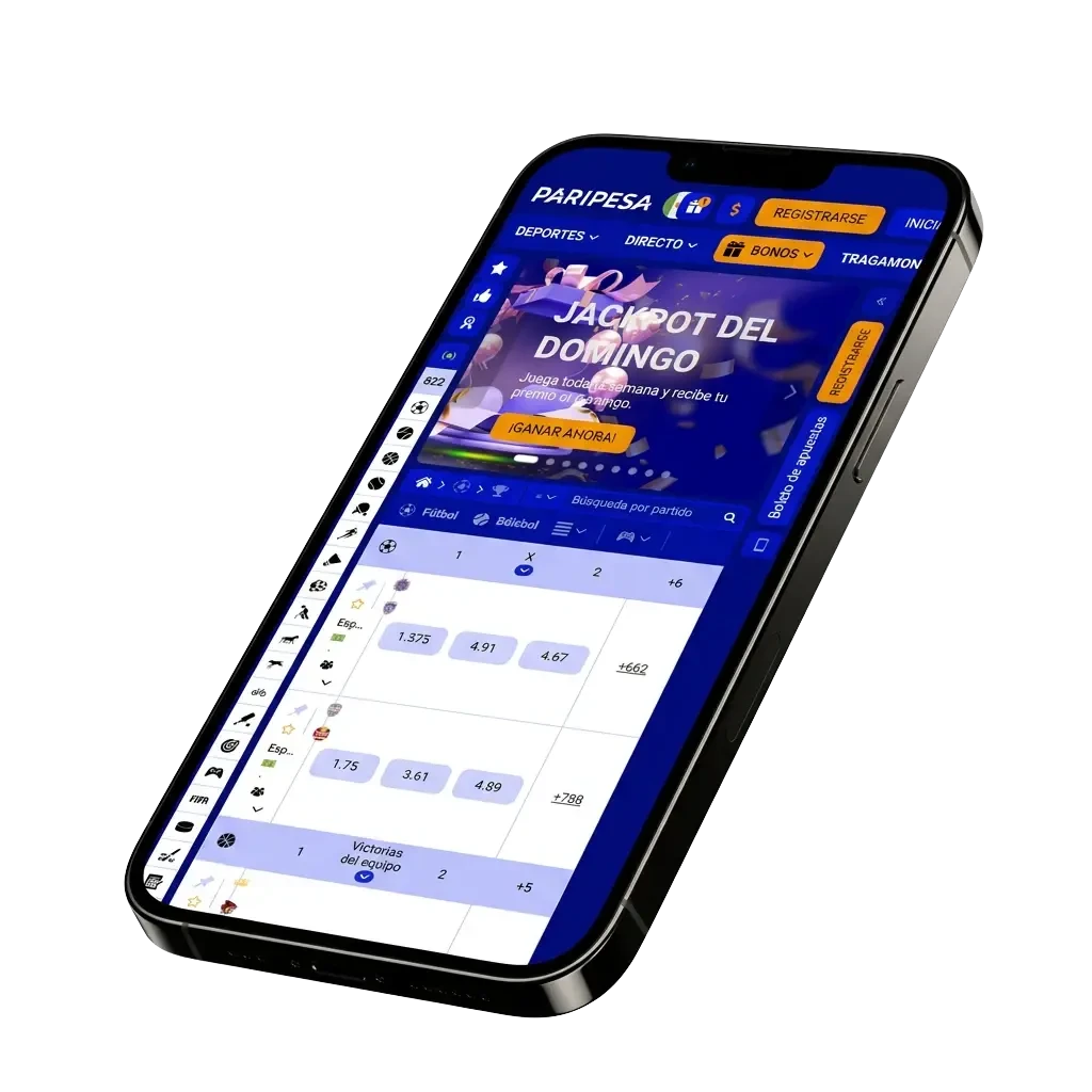 Descarga la app Paripesa APK México para casino y deportes. Obtén bono 100% hasta 30,000 MXN + 150 giros gratis.