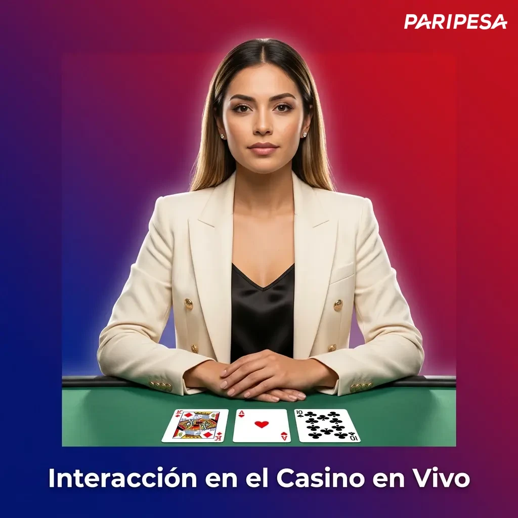 Crupier interactuando en un casino en vivo en HD, ofreciendo juegos reales como ruleta, blackjack y shows.