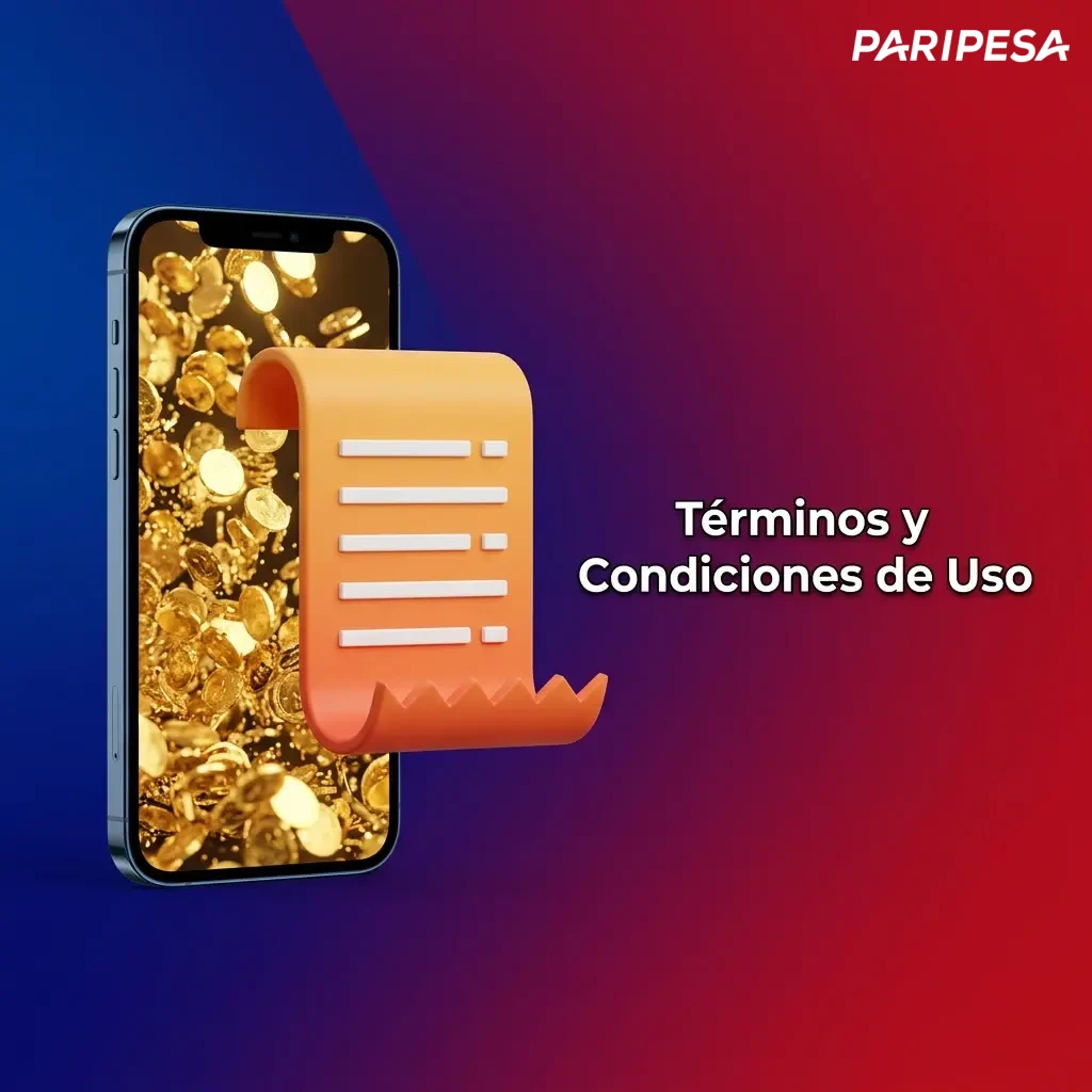 Términos y condiciones de uso con las reglas y requisitos del bono de Paripesa.